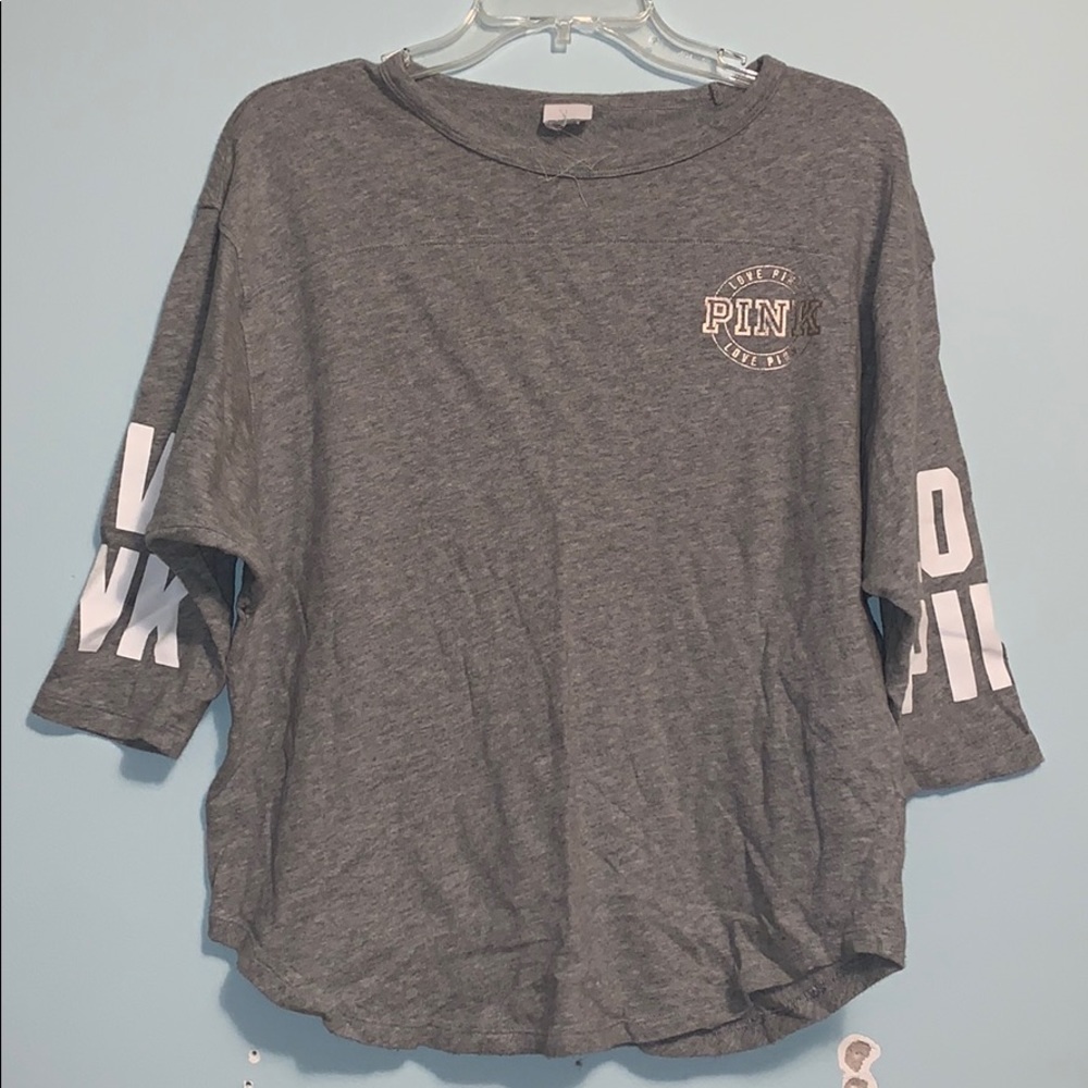 Gray PINK Long sleeve SHIRT
